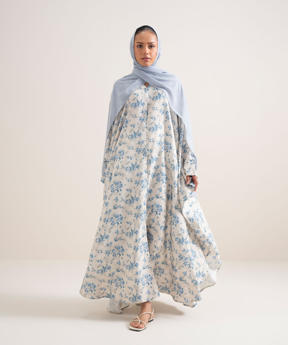 Women's Multi  Printed Kaftan Abbaya Set