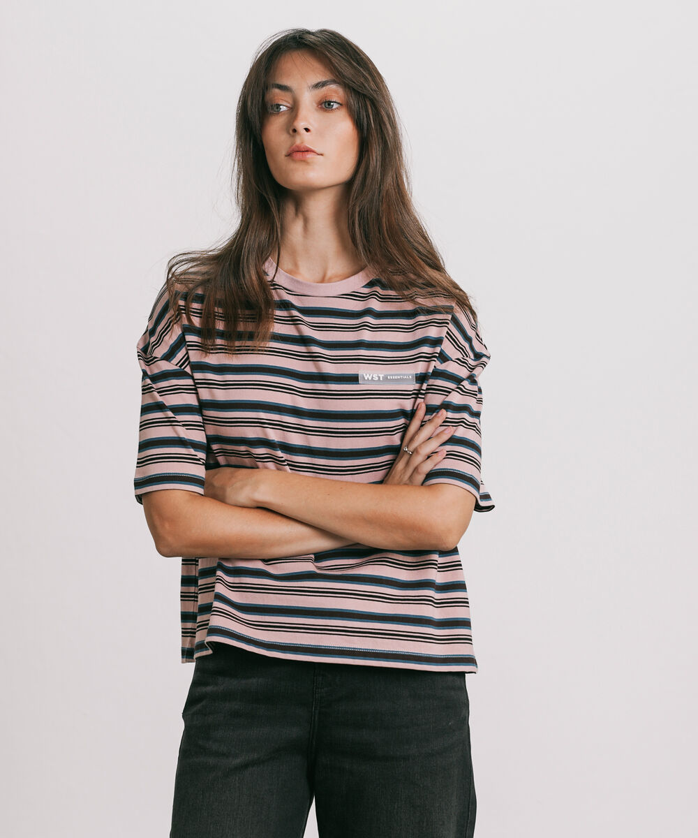 Women's Western Wear Pink Yarn Dyed T-Shirt