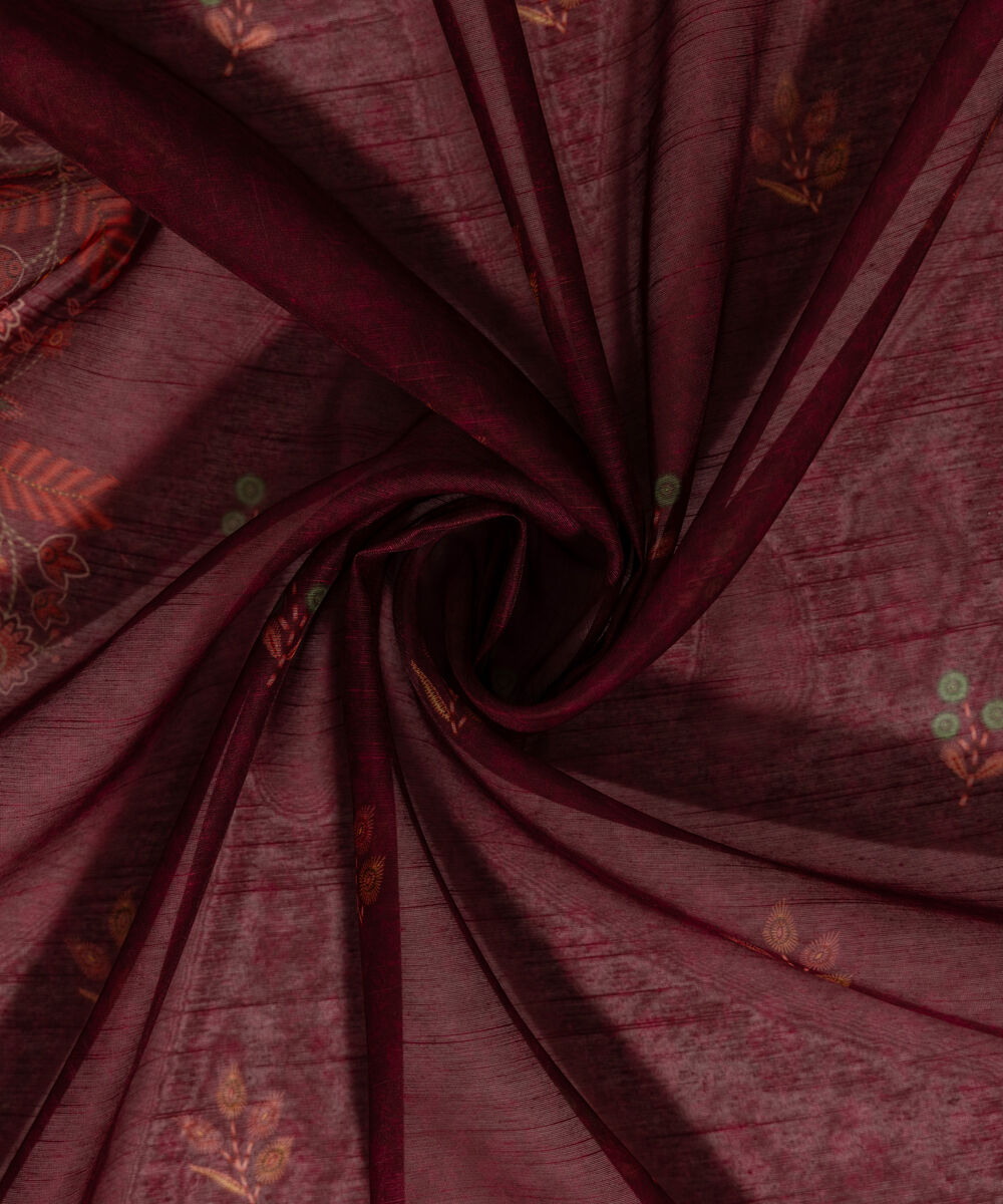 Manaar Printed Plum Dupatta