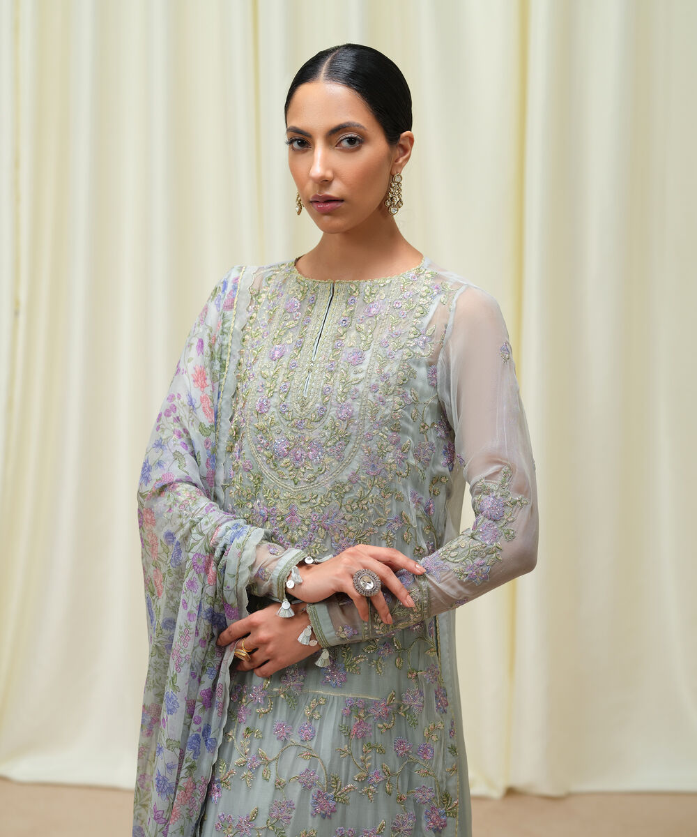 Women's Unstitched Crinkle Chiffon Dyed Three Piece Suit