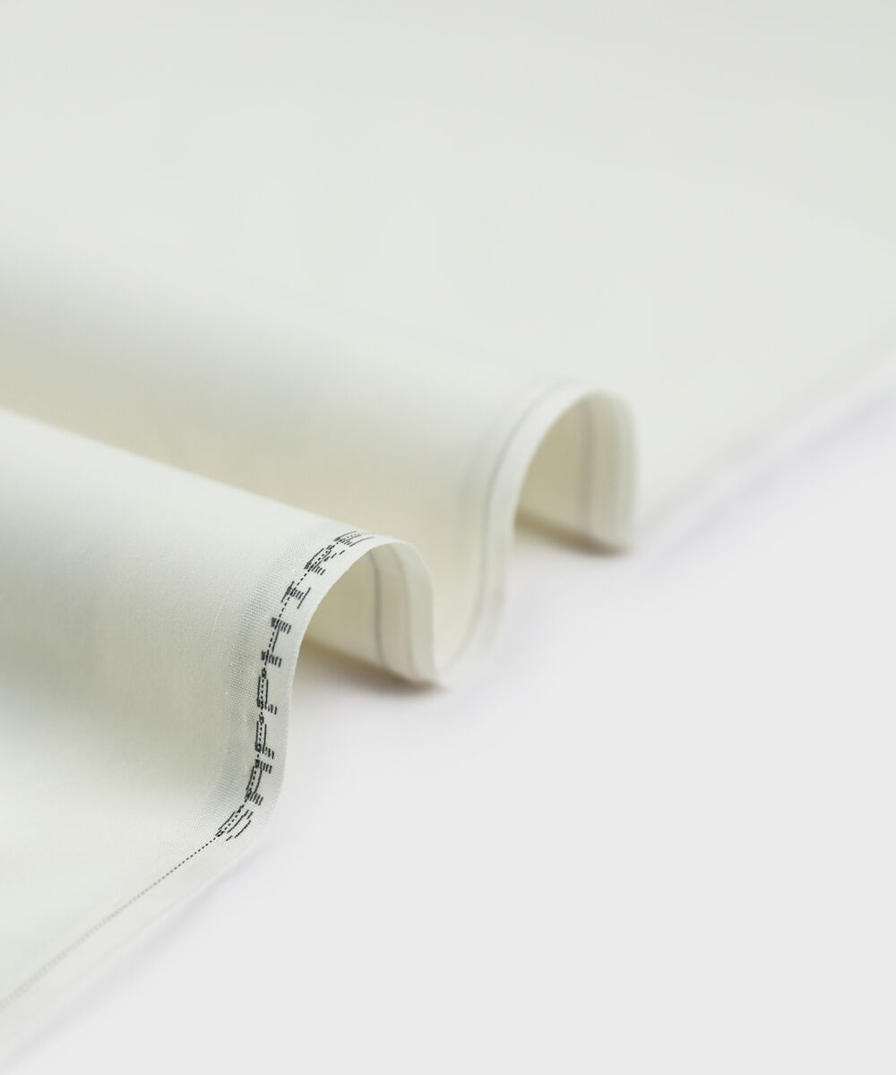 Men Unstitched Cotton Off-White Full Suit Fabric