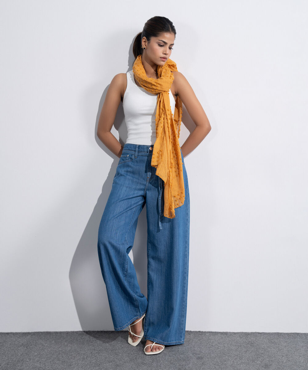 Women's Western Mustard Rectangular Scarf