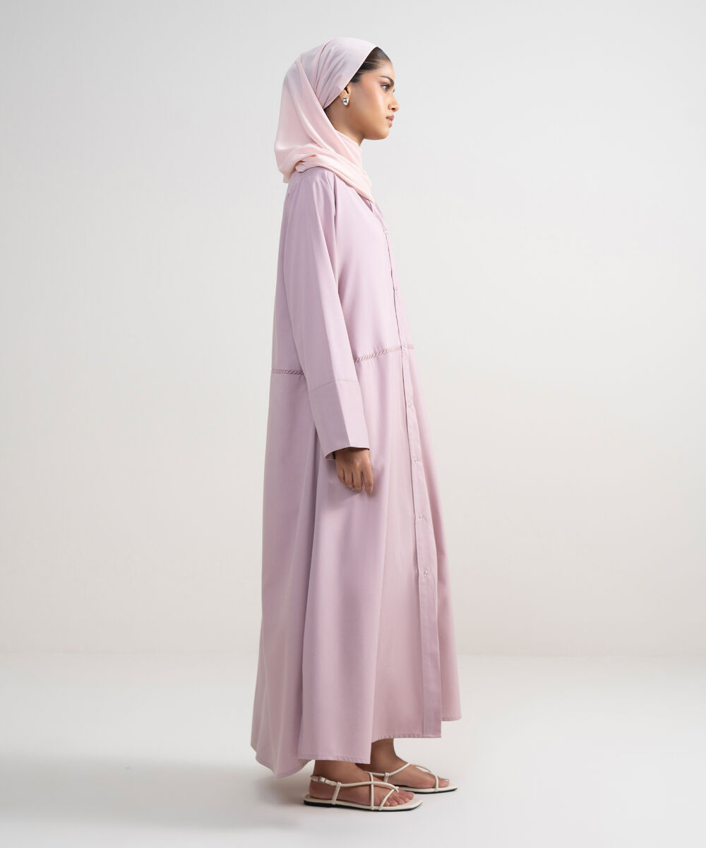 Women's Dusty Pink Kimono Abbaya Set