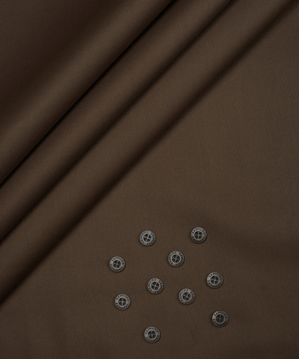 Men's Unstitched Two-Piece Brown  Premium Cotton Dobby Suit