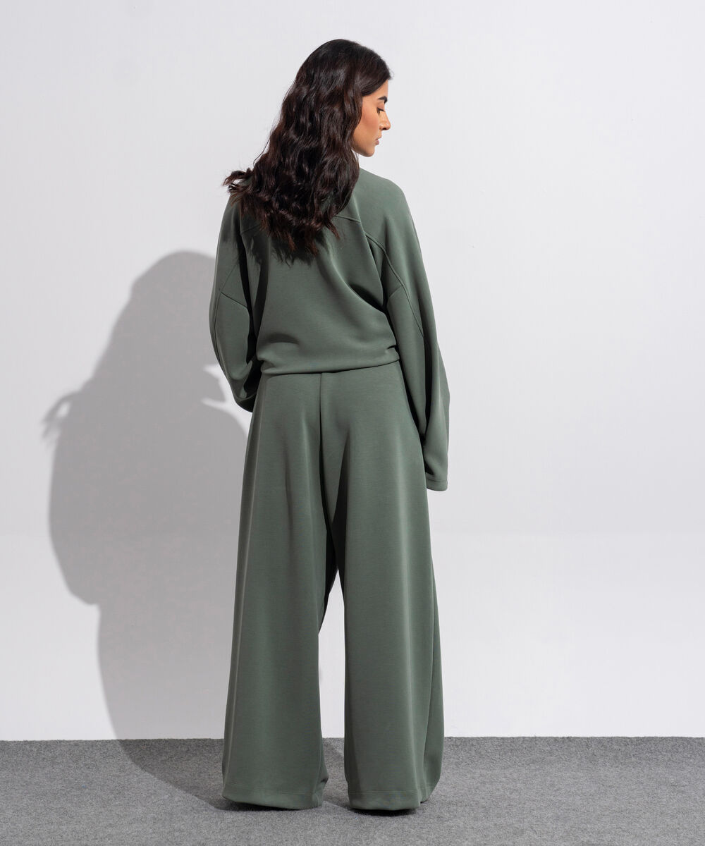 Women's Western Wear Grey Soft-Lux Pleated Trousers