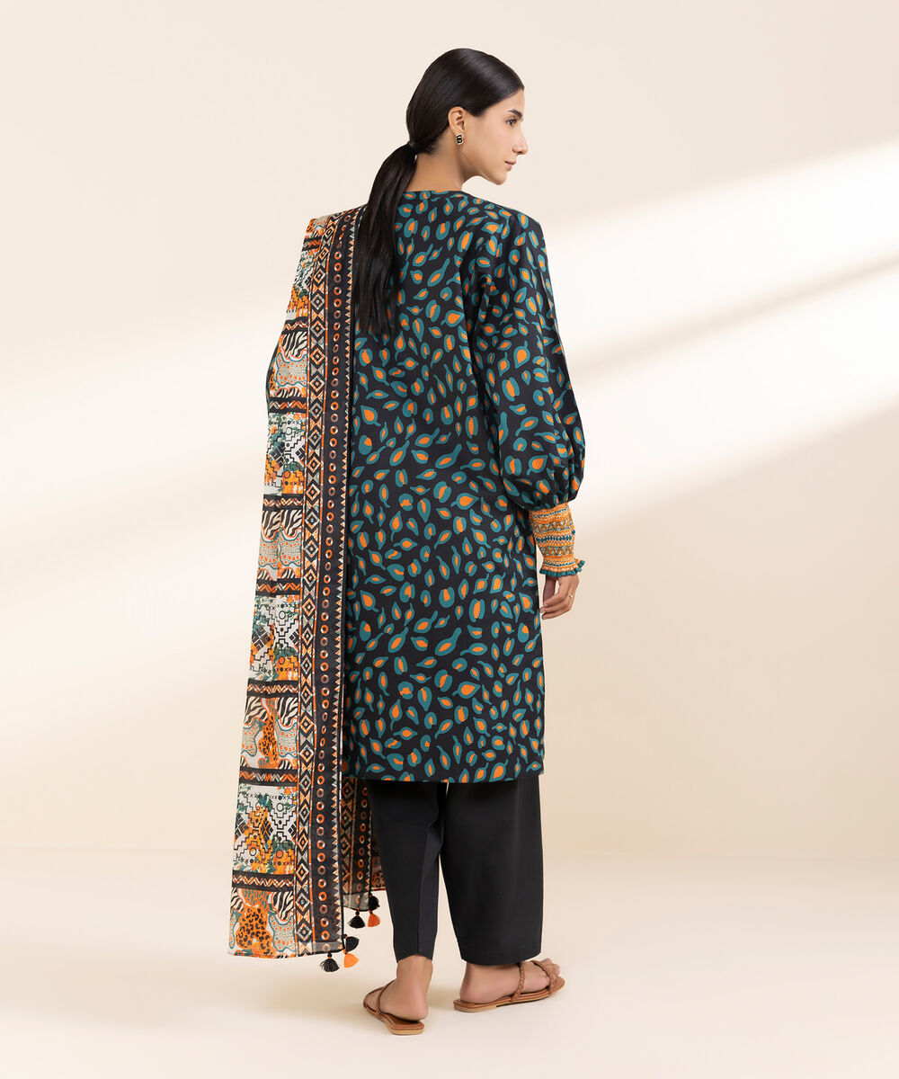 Women's Unstitched Lawn Printed Multi 2 Piece Suit