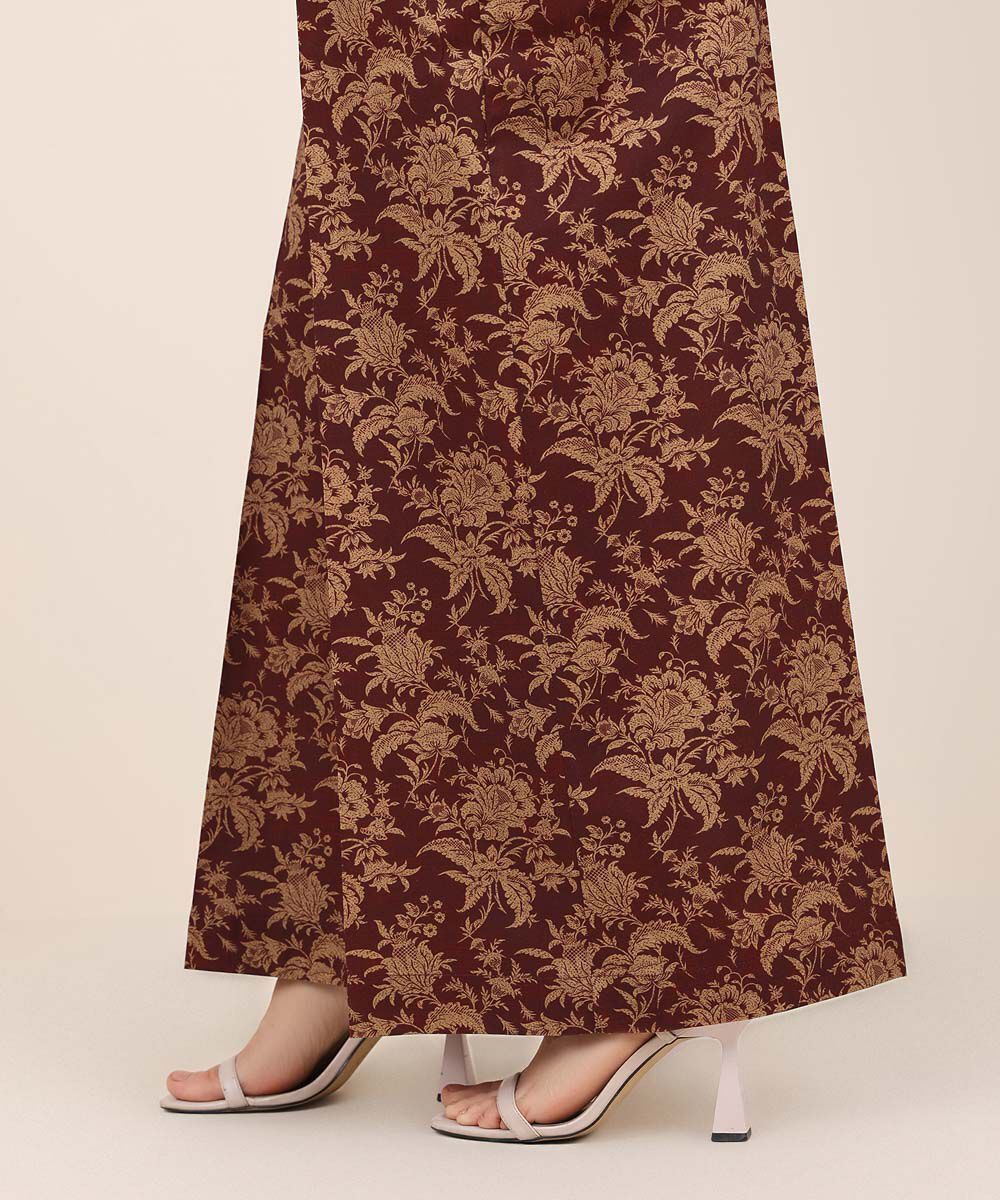 Women's RTW Cambric Red Printed Flared Pants