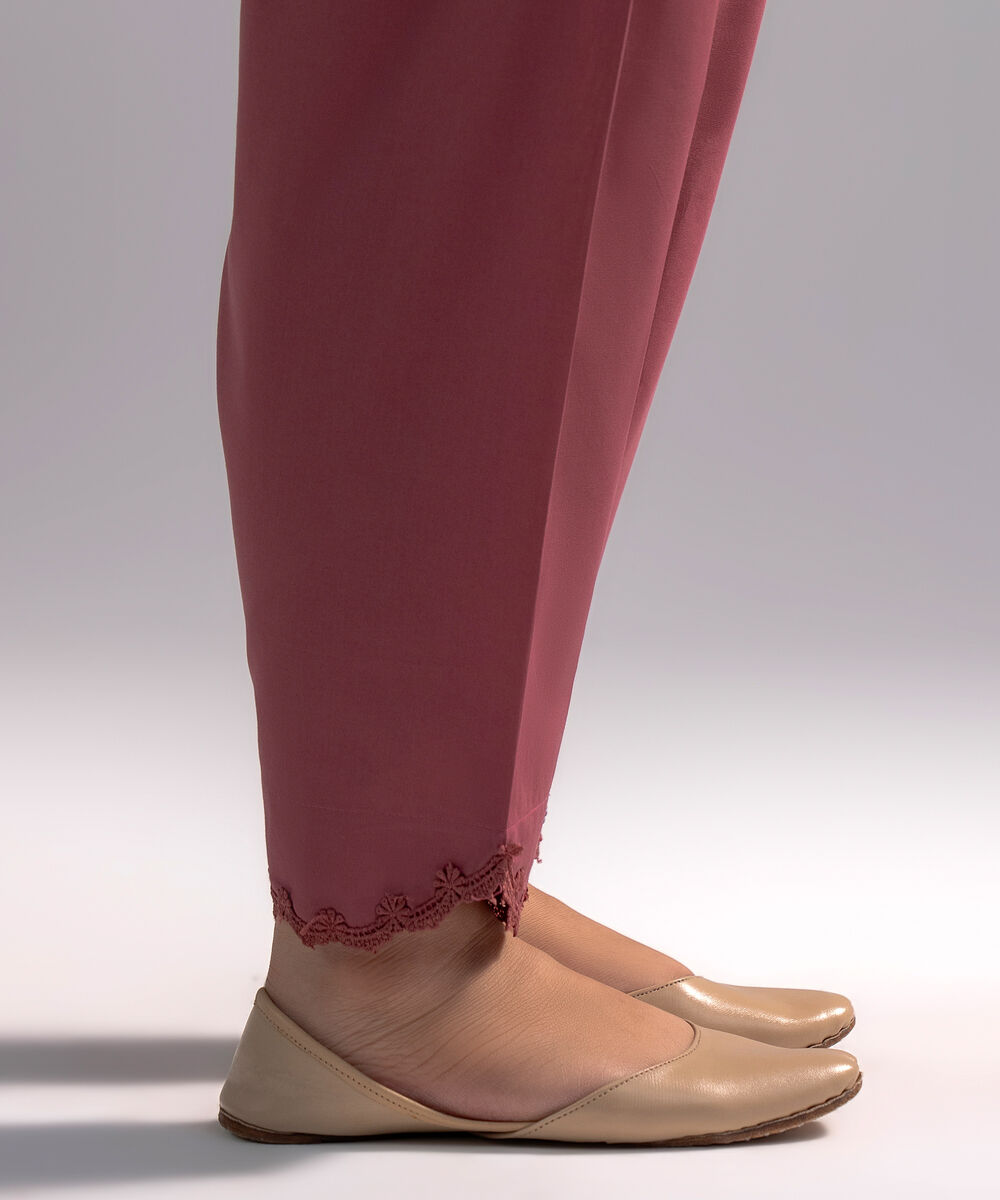 Women's RTW Cambric Solid Mauve Shalwar