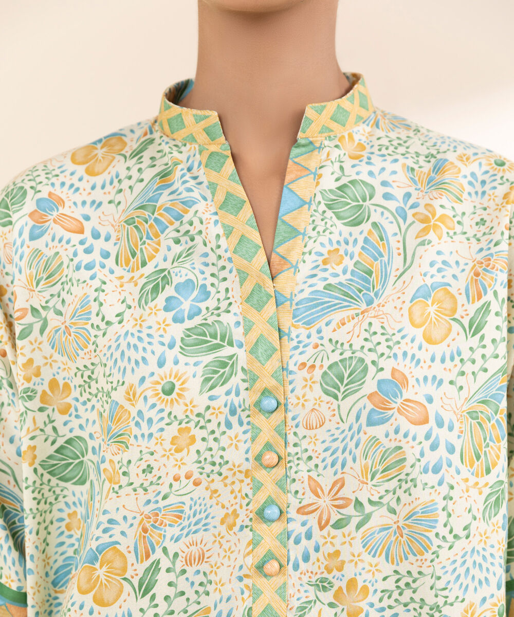 Women's Unstitched Lawn Printed Multi 3 Piece Suit