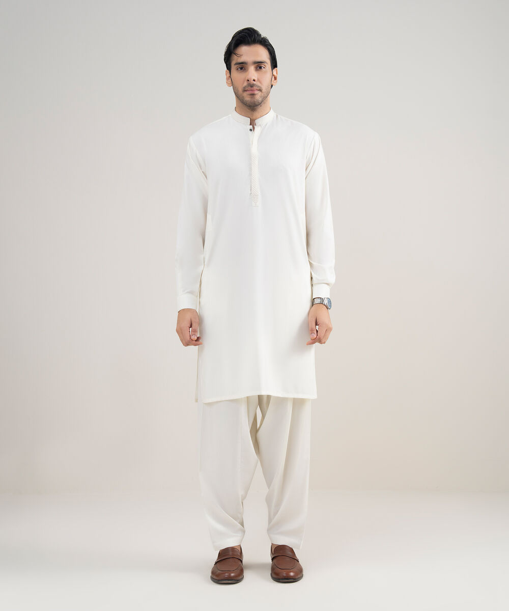 Men's Stitched Premium Blended Light Cream Suit