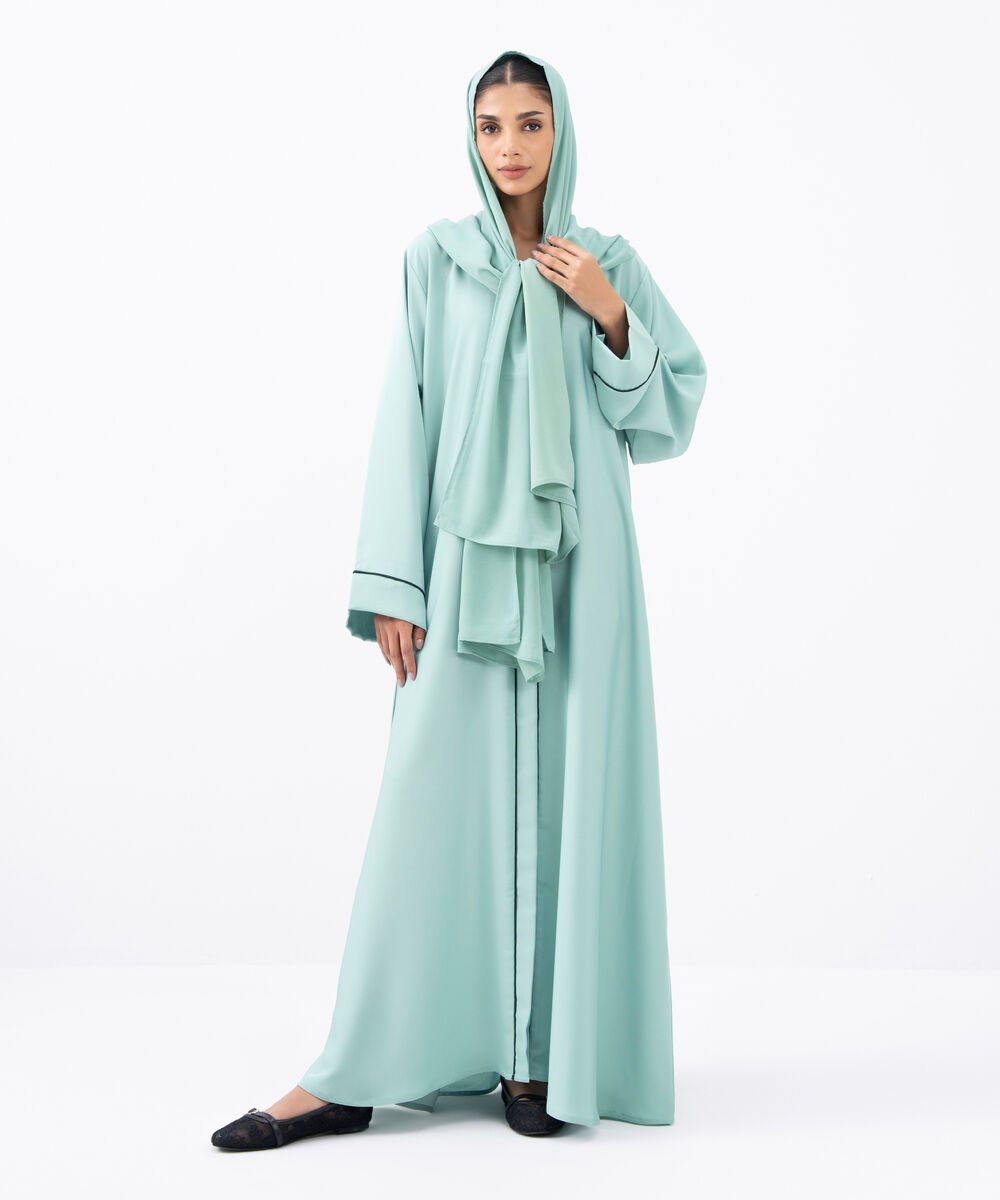 Women's Green Polyester Abaya