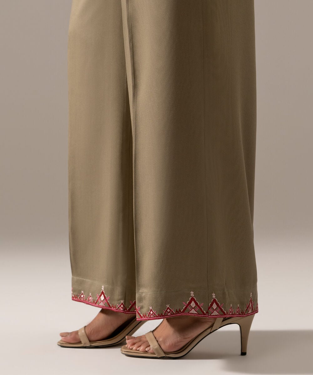 Women's RTW Bedford Solid Green Culottes