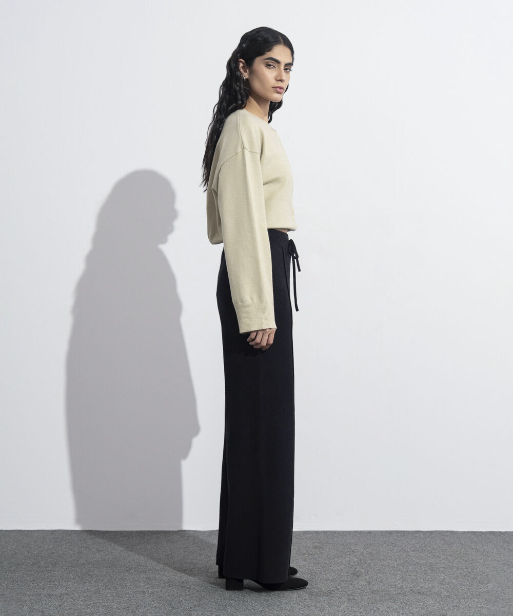 Women's Western Wear Black Pull-On Knit Trousers