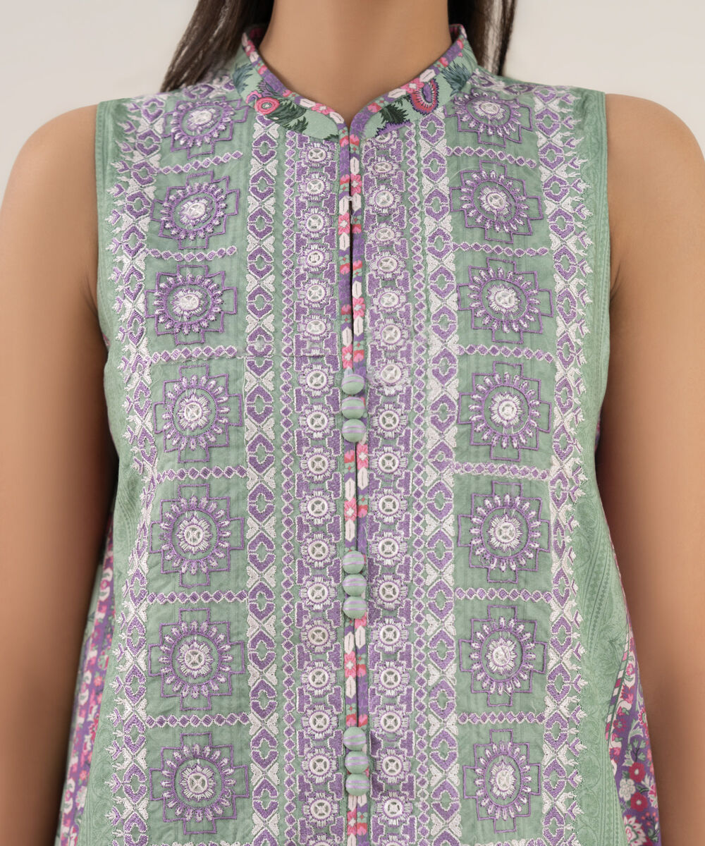 Women's Unstitched Lawn Embroidered Multi Three Piece Suit