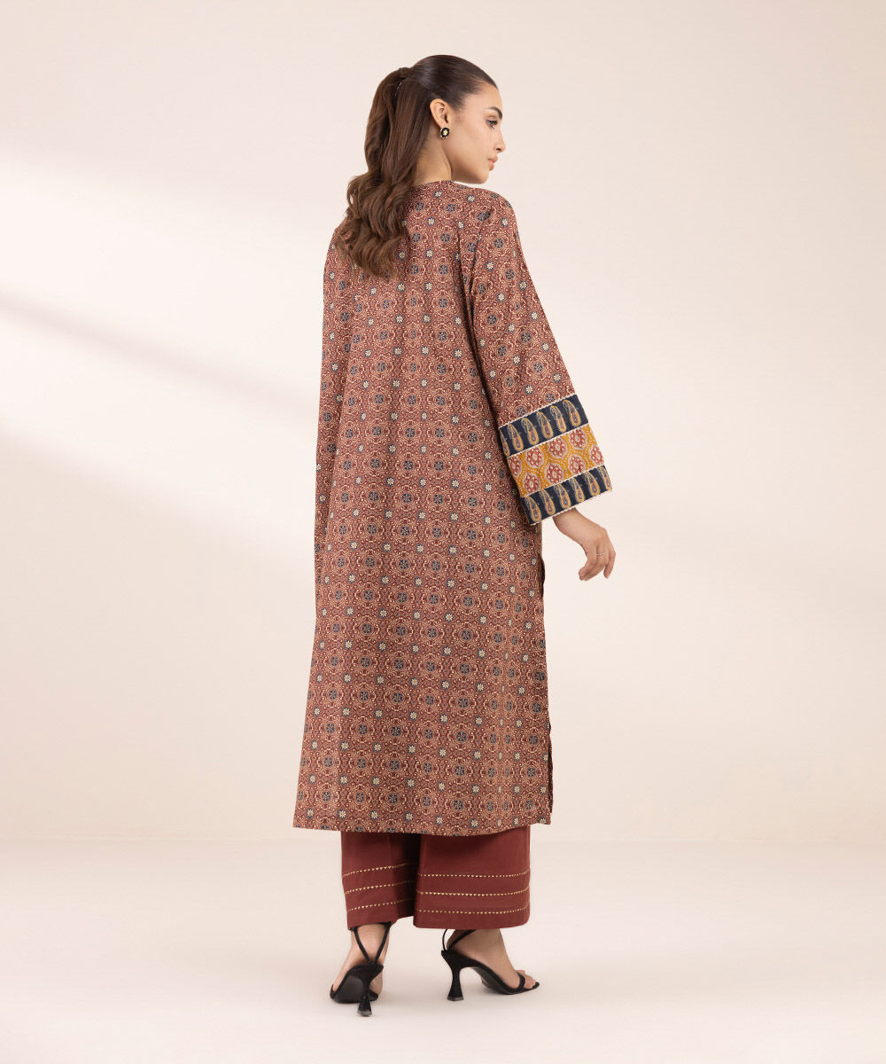 Women's RTW Lawn Red Printed A-Line Shirt