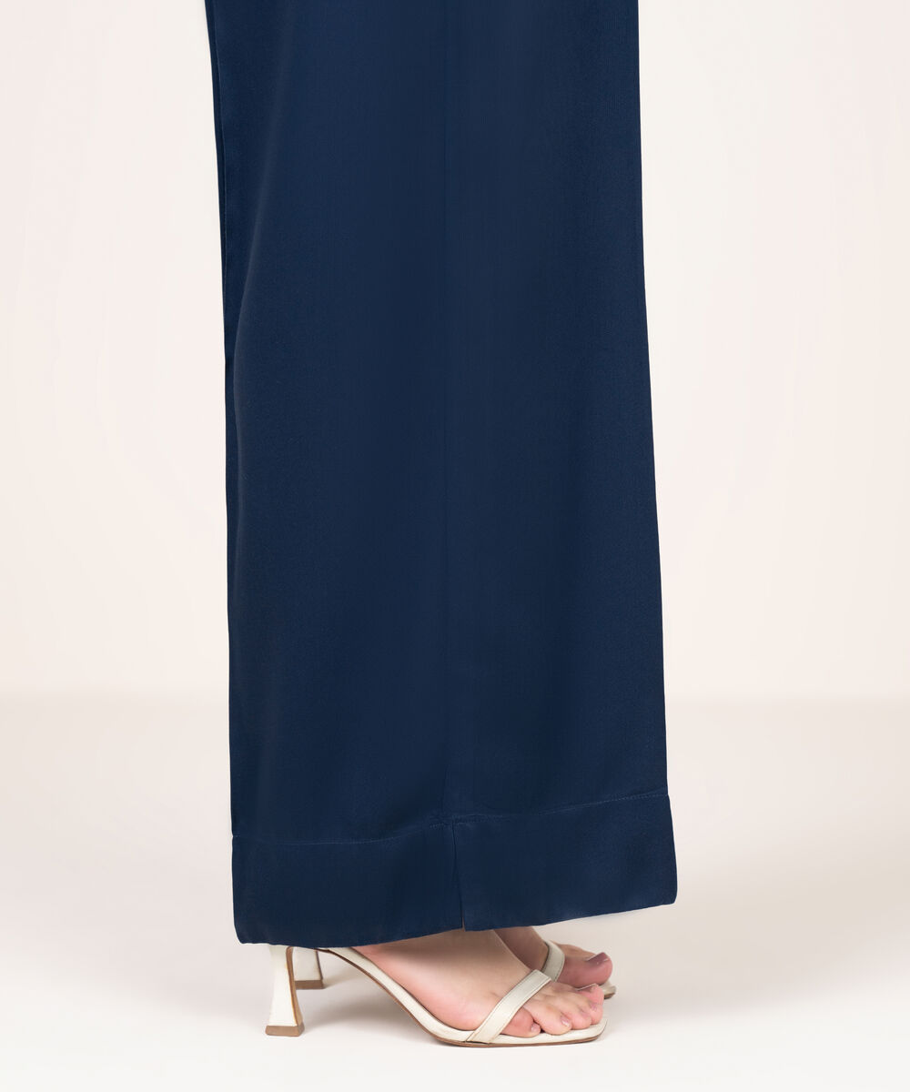 Women's RTW Bedford Solid Blue Culottes