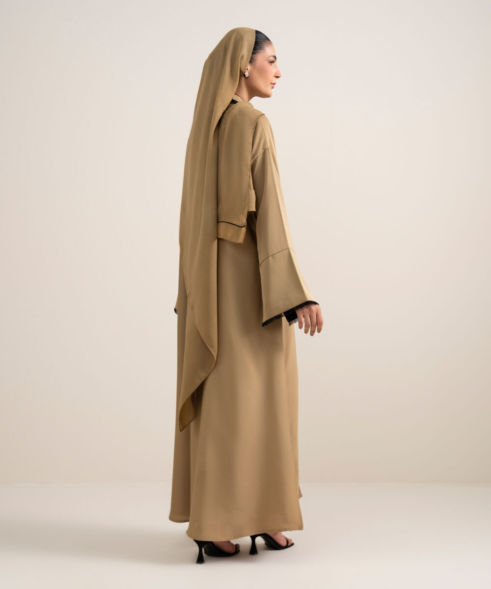 Women's Pale Brown Abaya Set