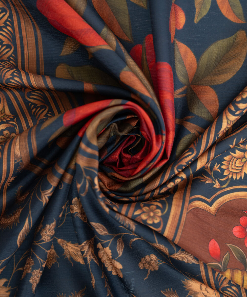 Fancy Manaar Printed Blue Dupatta