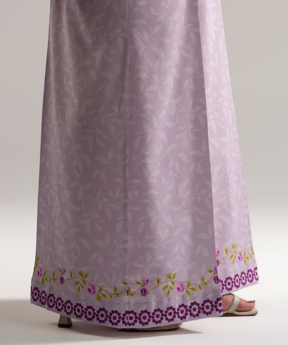 Women's RTW Cotton Viscose Printed Purple Flared Pants