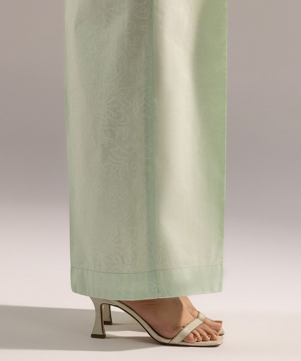 Women's RTW Cambric Printed Mint Green Culottes