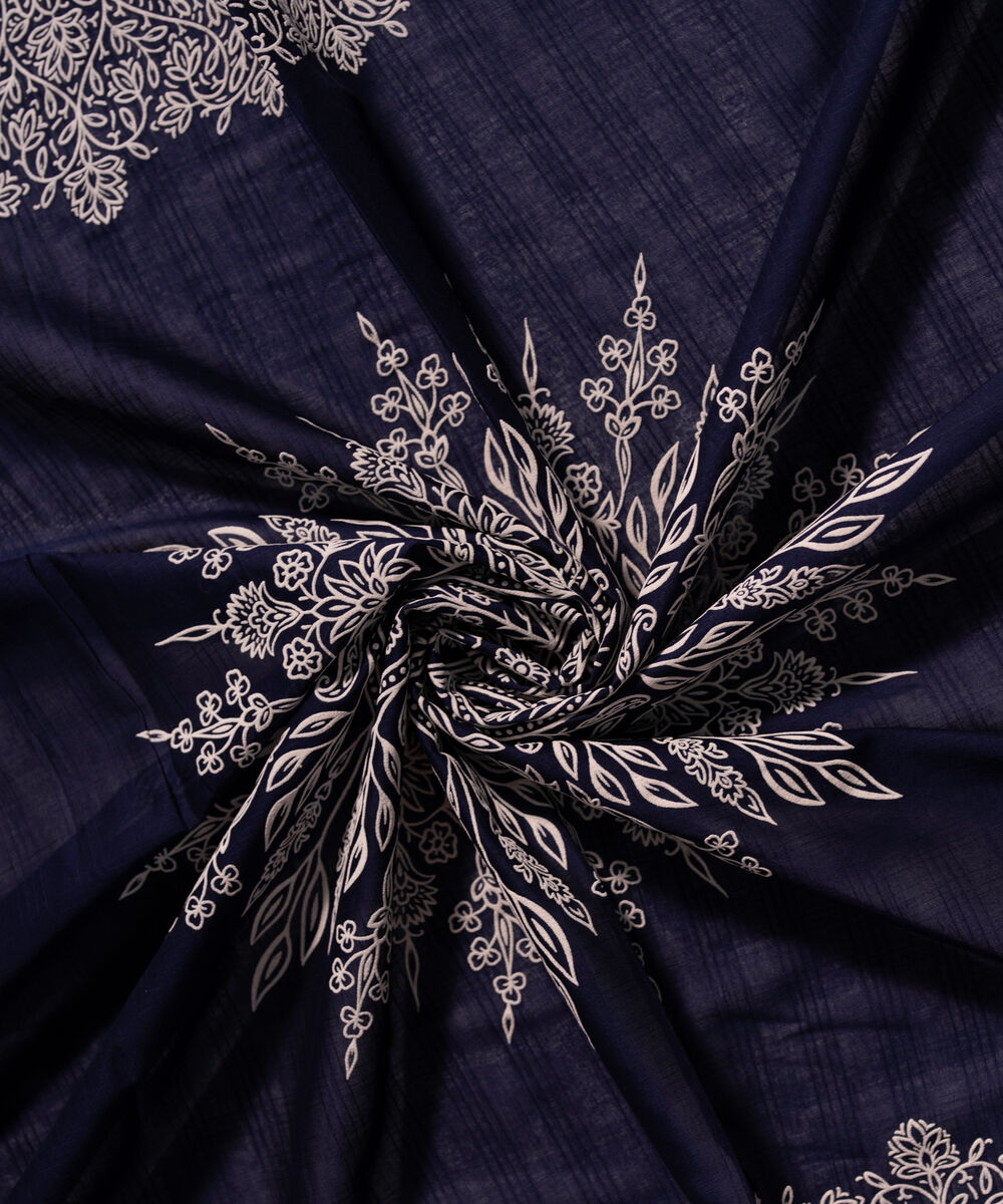 Lawn Printed Dark Blue Dupatta