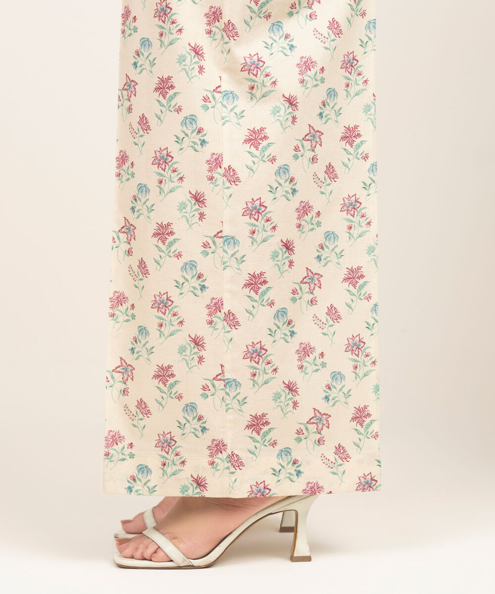 Women's RTW Lawn Printed Off White Culottes