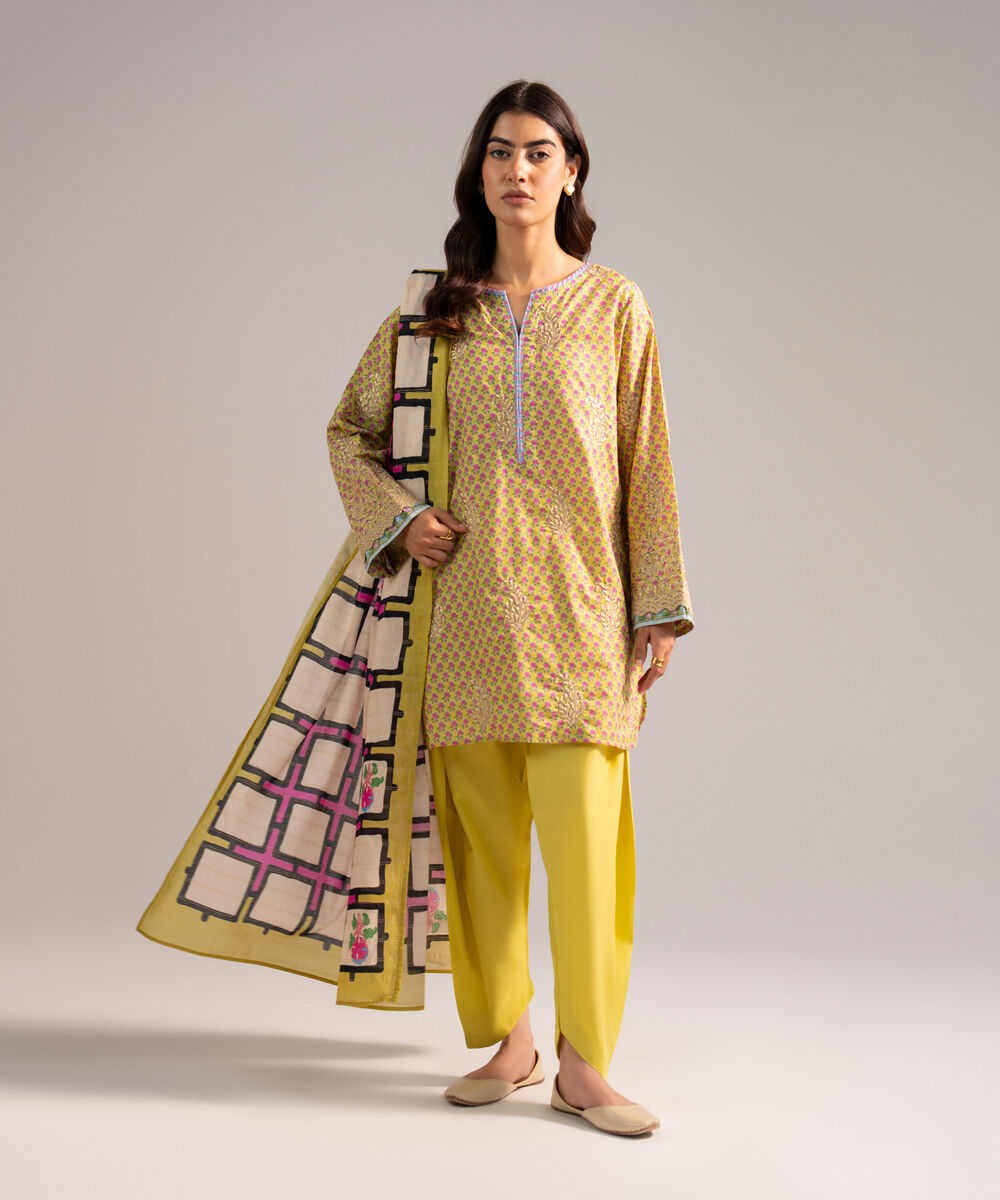 Zari Lawn Printed Off White Dupatta