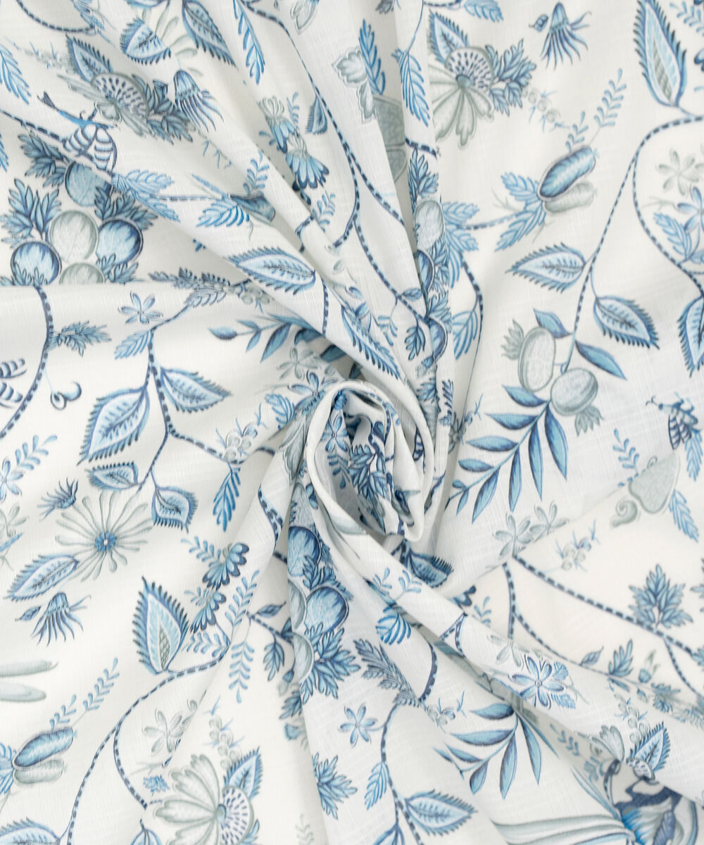 Lawn Printed White Dupatta