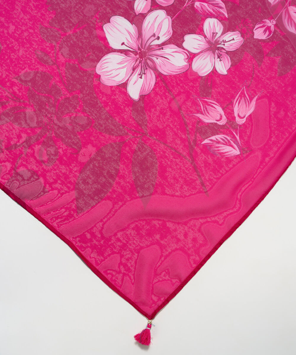 Amber Silk Printed Pink Dupatta