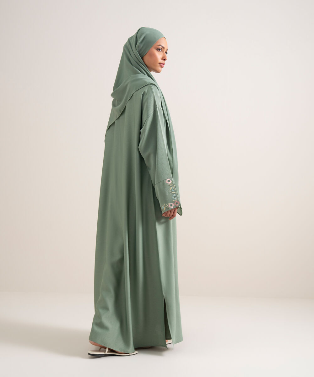 Women's Mint Green Regular Abbaya Set