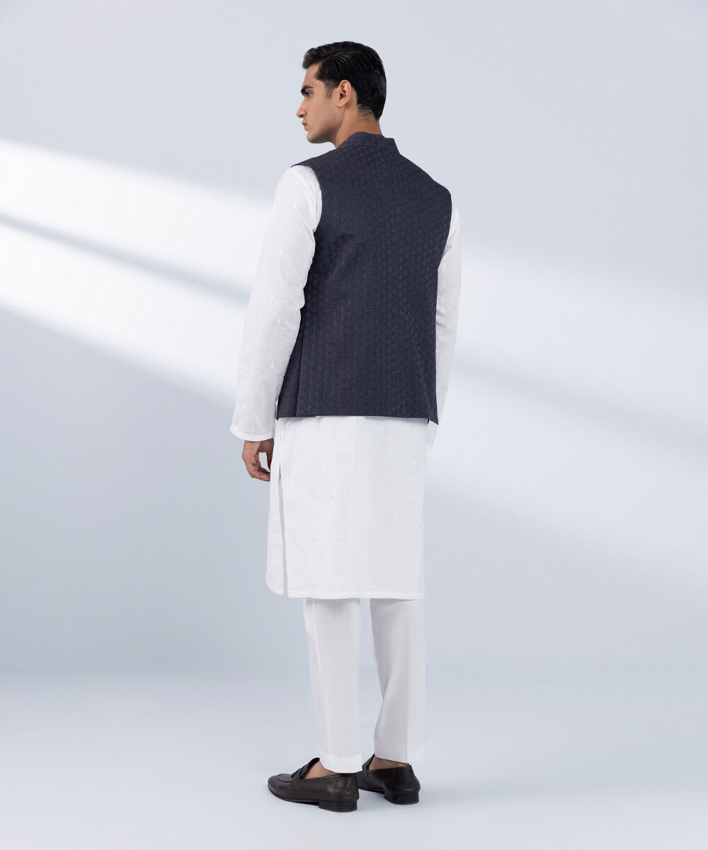 Men's Stitched Embroidered Grey Waistcoat