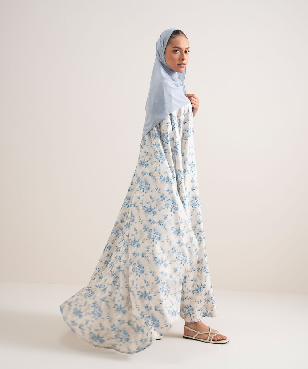 Women's Multi  Printed Kaftan Abbaya Set