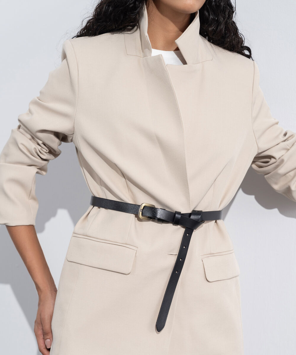 Women's Western Wear Beige Loose-Fit Tailored Blazer