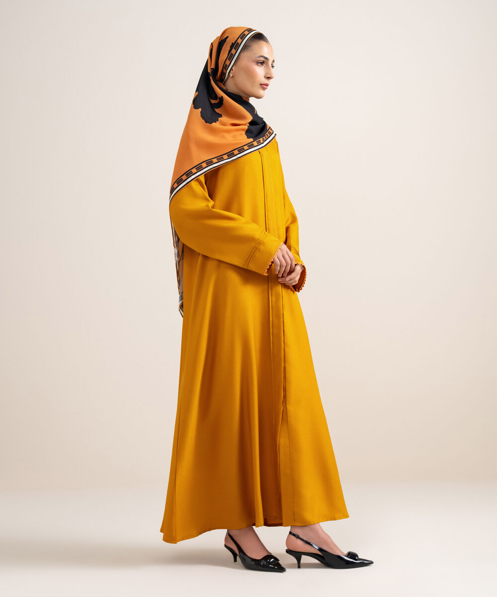 Women's Mustard  Abaya Set