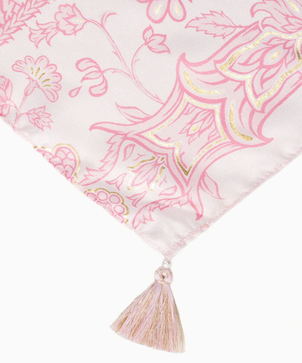 Foil Silk Printed Pink Dupatta