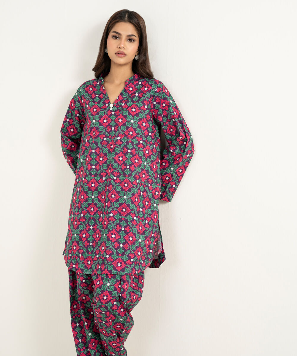 Women's RTW Cambric Printed Multi Straight Shirt