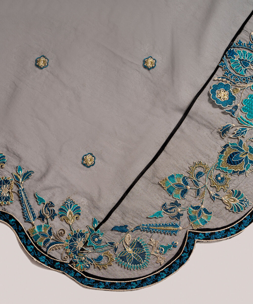Blended Organza Embroidered Black Dupatta
