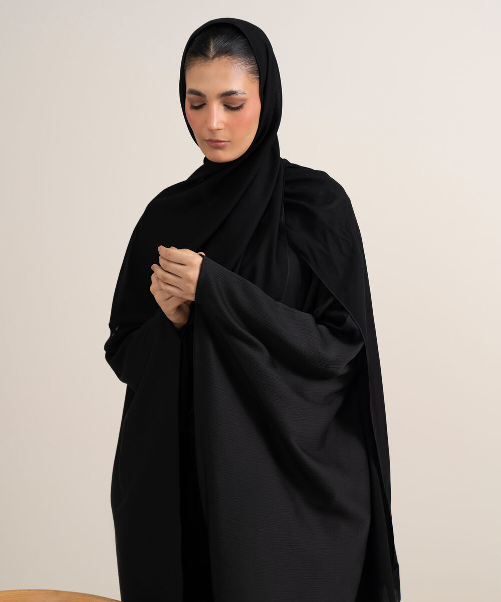 Women's Black Kaftan Abaya Set