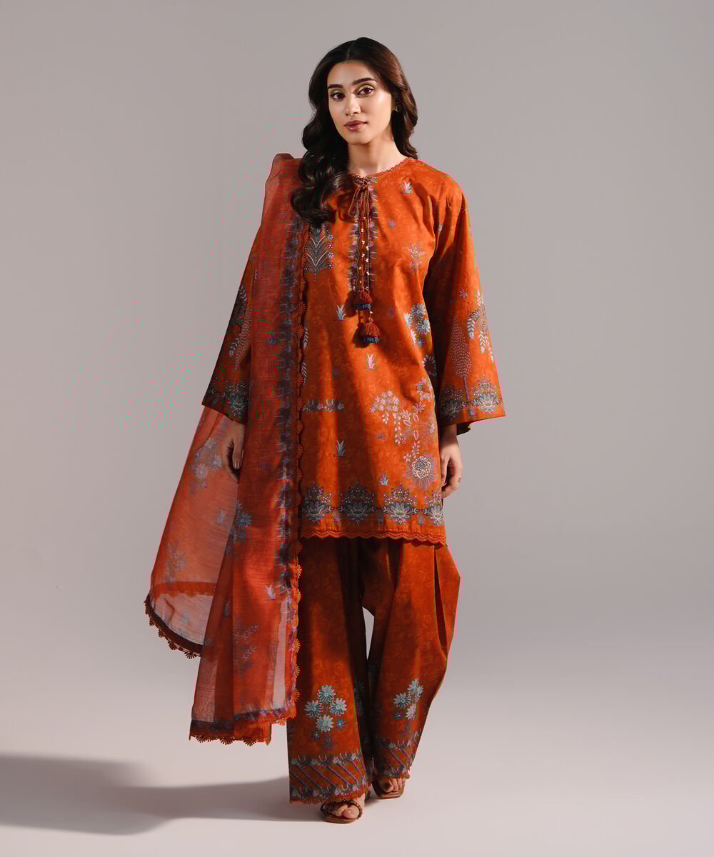 Manaar Printed Rust Dupatta