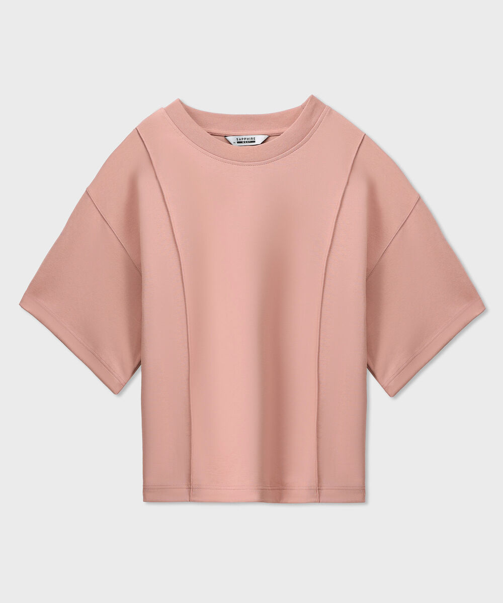 Women's Western Wear Pink Loose Fit Jersey T-Shirt