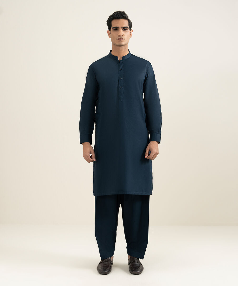 Men's navy 100% Cotton Kameez Shalwar