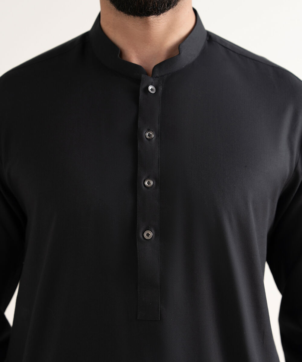 Men's 100% Cotton  Plain Black Kurta Trouser