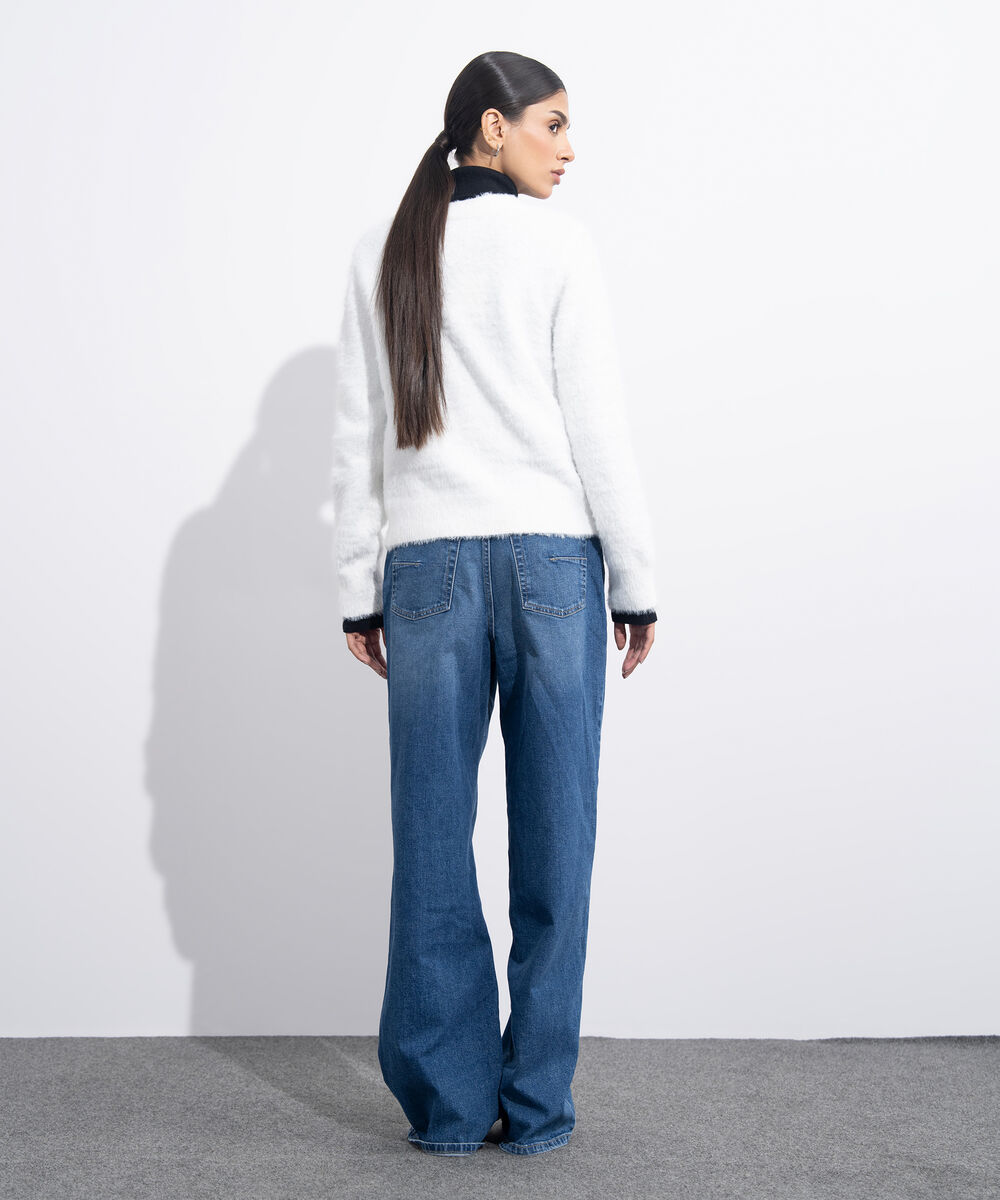 Women's Western Wear Beige Fuzzy Knit Cardigan