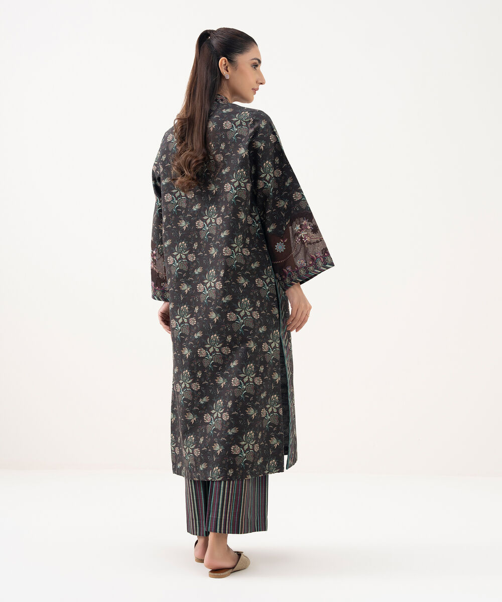 Women's Unstitched Light Khaddar Embroidered Multi 2 Piece Suit