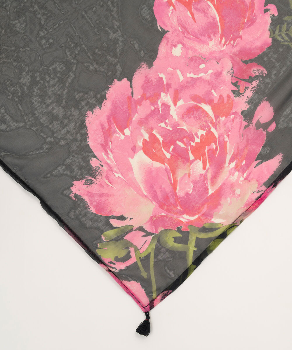 Blended Tissue Printed Black Dupatta