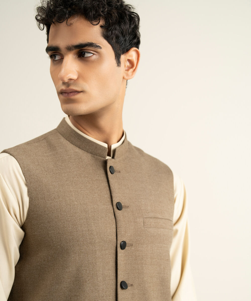 Men's brown Luxury Viscose Waistcoat