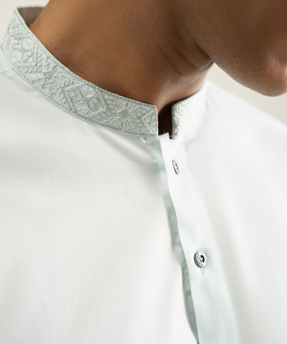 Men's light aqua 100% Cotton Kurta