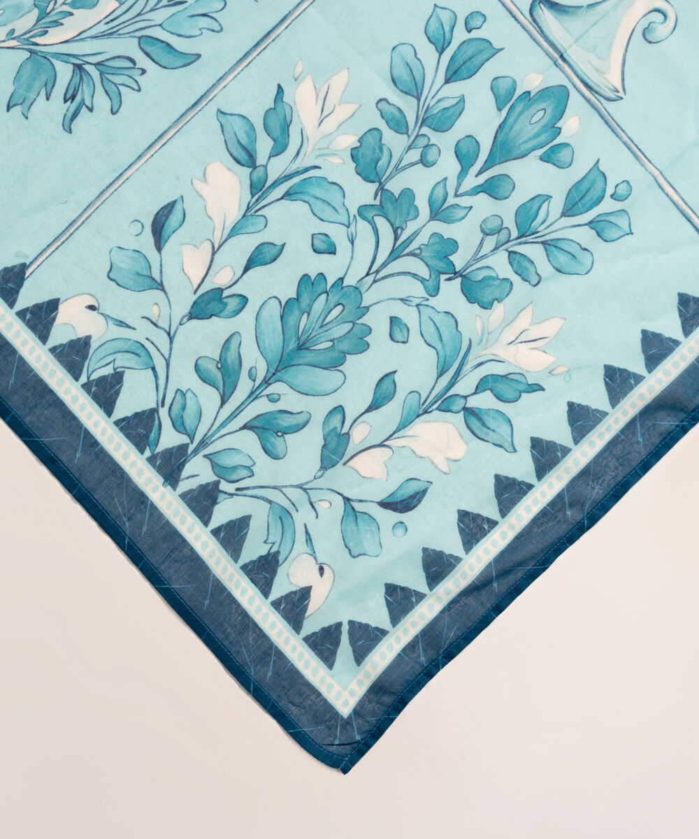 Lawn Printed Blue Dupatta