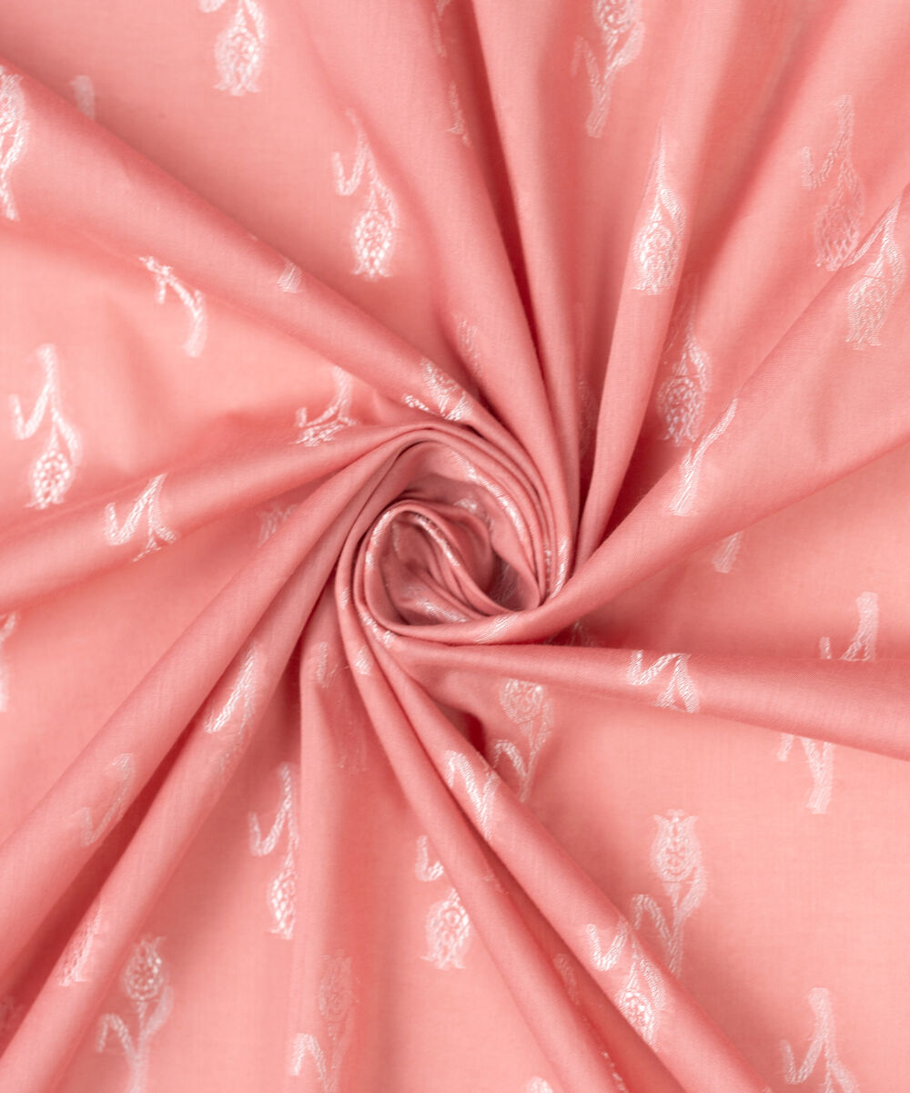 Extra Weft Jacquard Solid Pink Dupatta