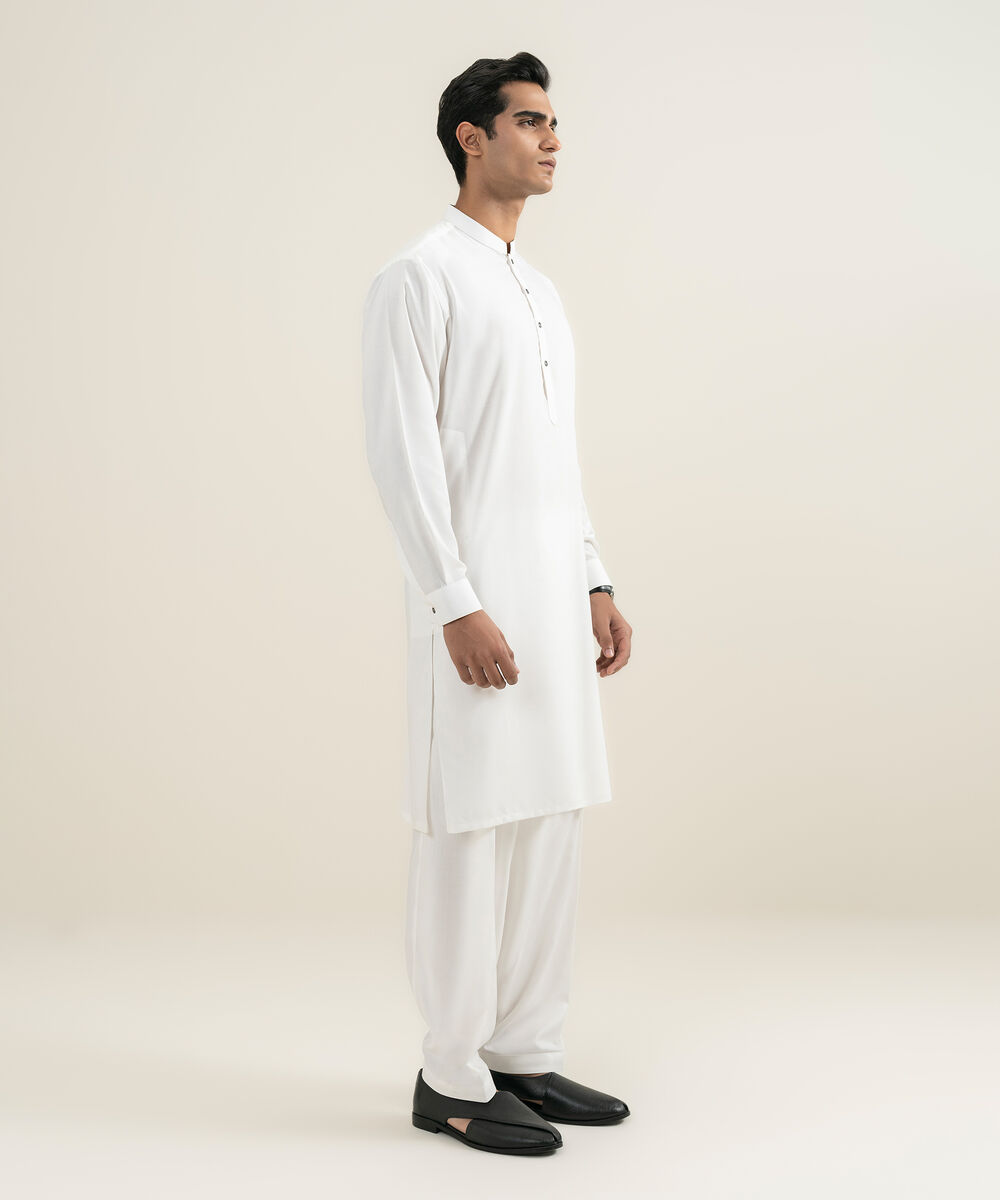 Men's off white Wash & Wear Kameez Shalwar